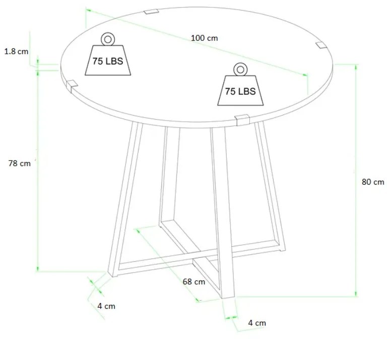 Τραπέζι Rubes Megapap χρώμα καρυδί - ανθρακί 100x100x78εκ. - GP028-0064,3