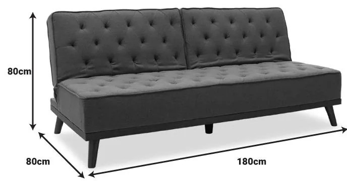 Καναπές - Κρεβάτι Marco 3θέσιος Ύφασμα Γκρί 180x80x80 εκ. 180x80x80 εκ.