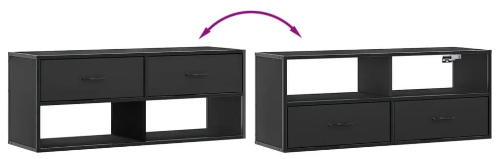vidaXL Έπιπλο Τηλεόρασης Μαύρο 100x31x39,5 εκ. Επεξεργ. Ξύλο / Μέταλλο