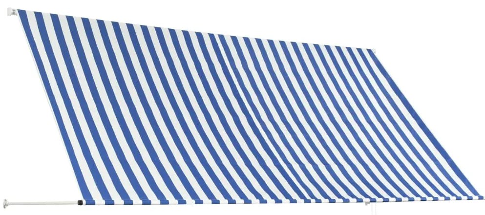 vidaXL Τέντα Συρόμενη Μπλε / Λευκό 300 x 150 εκ.