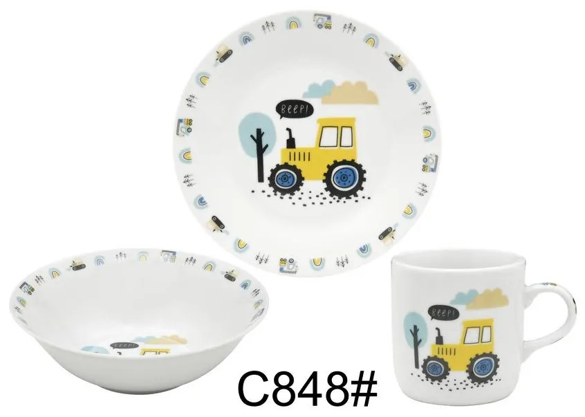 Σετ 3τεμ. Παιδικό ύ Πρωινού TRACTOR C-848 - Oriana Ferelli®