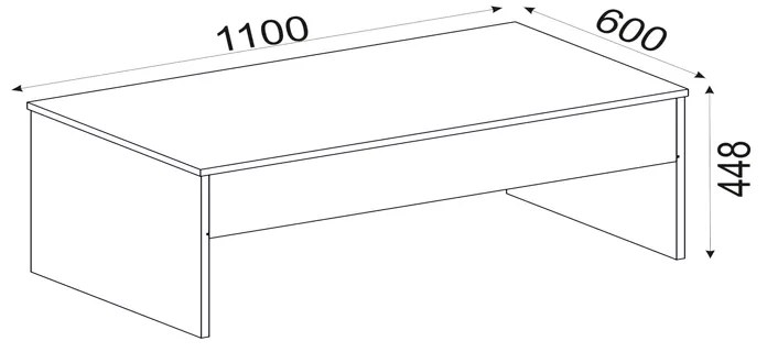 Τραπεζάκι σαλονιού Devon Megapap με σερβιτόρο από μελαμίνη χρώμα λευκό 110x60x44,8εκ. - Μελαμίνη - GP042-0196,2