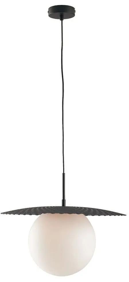 Φωτιστικό Οροφής Chaplin I-CHAPLIN-S45 NER 1xE27 Led Φ45cm 159,8cm Black Luce Ambiente Design Μέταλλο,Γυαλί