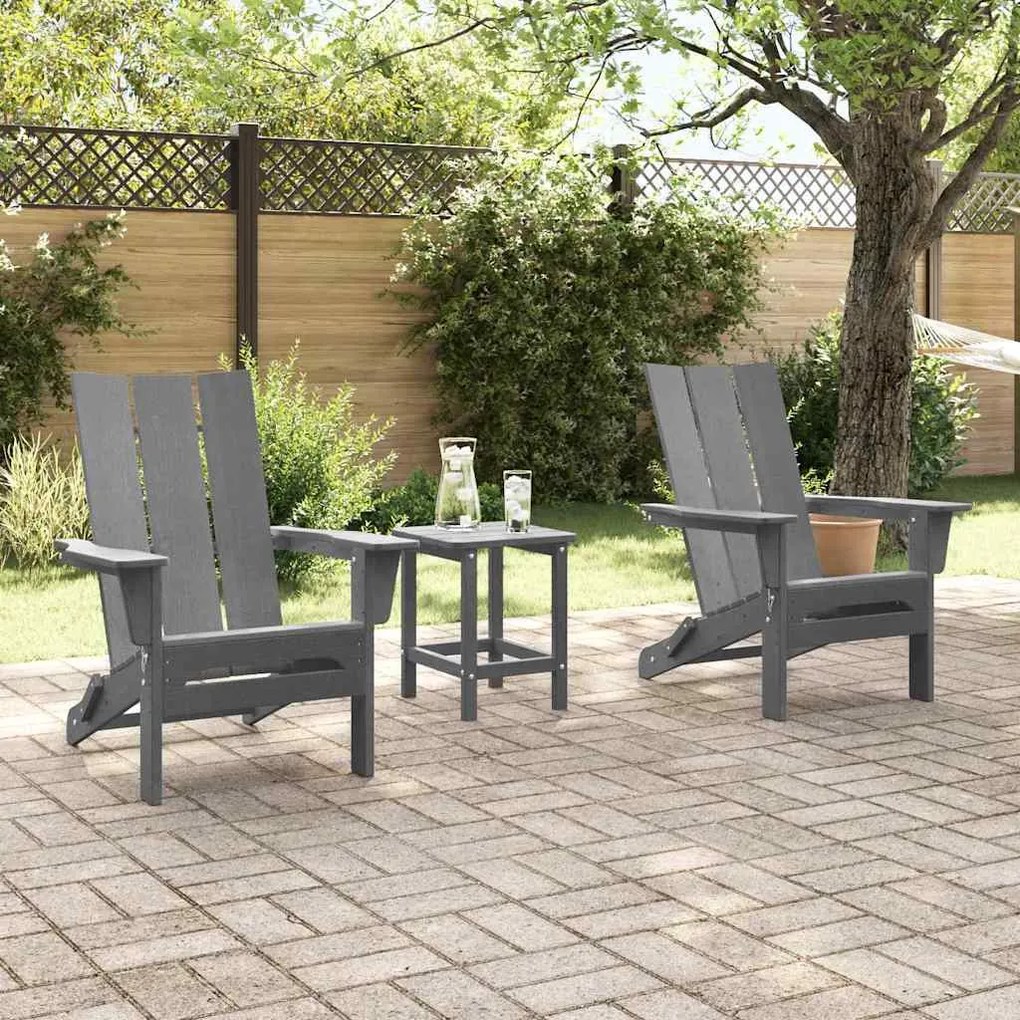 vidaXL Έπιπλα Χαλάρωσης Κήπου 2 pcs Ανοιχτό γκρι 74.5 x 80.5 x 90 εκ.