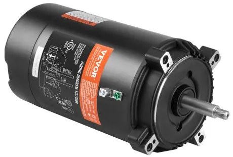 VEVOR 1HP Pool Pump Motor 115/230V 9.8/4.9A 56J 3450RPM 90μF/250V Capacitor