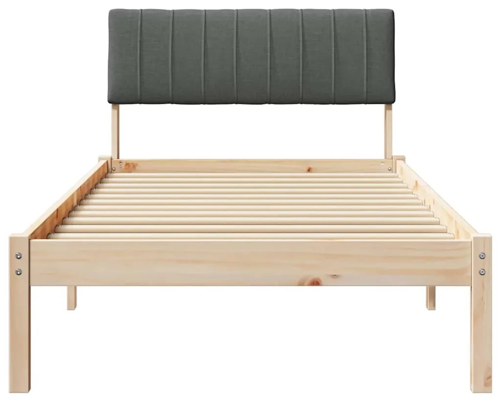vidaXL Σκελετός Κρεβατιού με κεφαλάρι Καφέ και σκούρο γκρι 90 x 200 cm