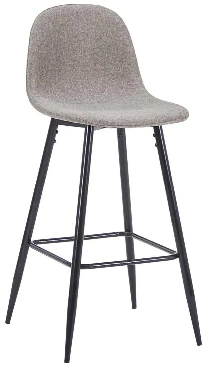 Bar stool medium height Bella light grey fabric-black metal leg 41x47x93cm 41x47x93 εκ.