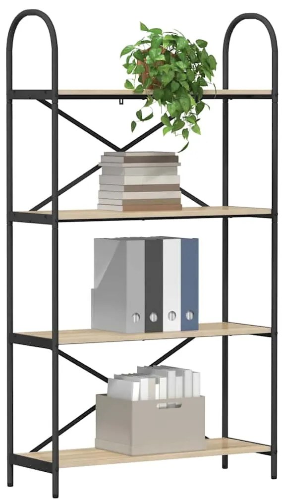 vidaXL Ράφι Βιβλίων Δρύς Sonoma 80 x 30 x 146 εκ Επεξεργασμένο ξύλο