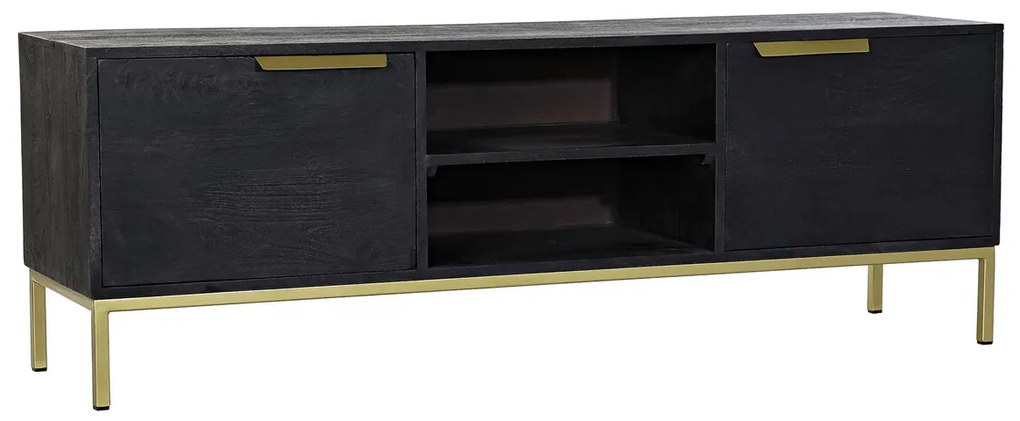 Τηλεόραση DKD Home Decor Μαύρο Μέταλλο Χρυσό Ξύλο από Μάνγκο (147 x 40 x 51 cm)