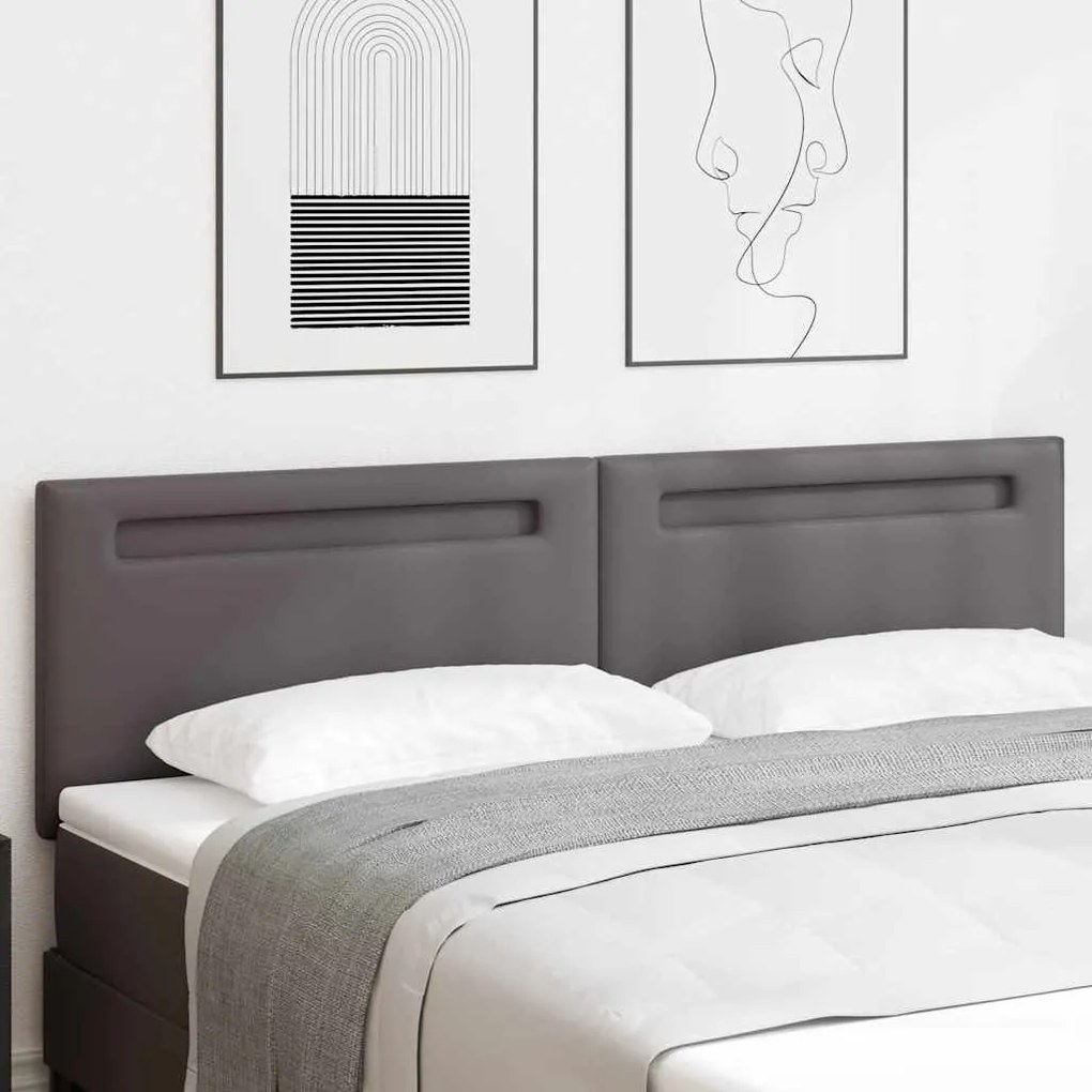 vidaXL Κεφαλάρι Επιτοίχιο με κεφαλάρι Γκρι 180 cm PVC