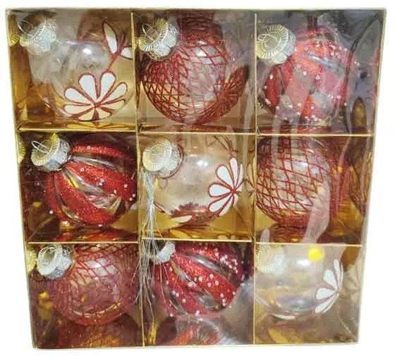 Σετ Χριστουγεννιάτικες Μπάλες 9τμχ 7.5cm - Christmas decoration balls