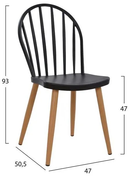 Σετ τραπεζαρίας C11038 5τμχ. με Τραπέζι Sonama 140x80x76εκ. &amp; Καρέκλες PP Μαύρες