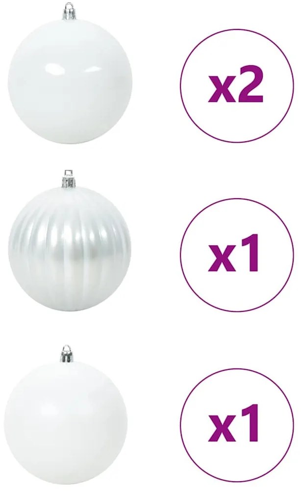 vidaXL Σέτ Χριστουγεννιάτικων Μπαλών XXL 4 pcs Λευκό Πλαστικό