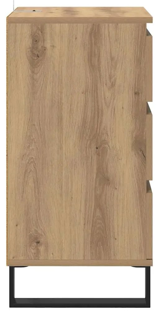 vidaXL Πλαϊνό γραφείο με συρτάρι artisan δρυς Επεξεργασμένο ξύλο