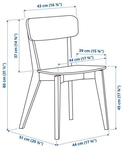 LISABO/LISABO τραπέζι και 4 καρέκλες, 140x78 cm 893.855.32