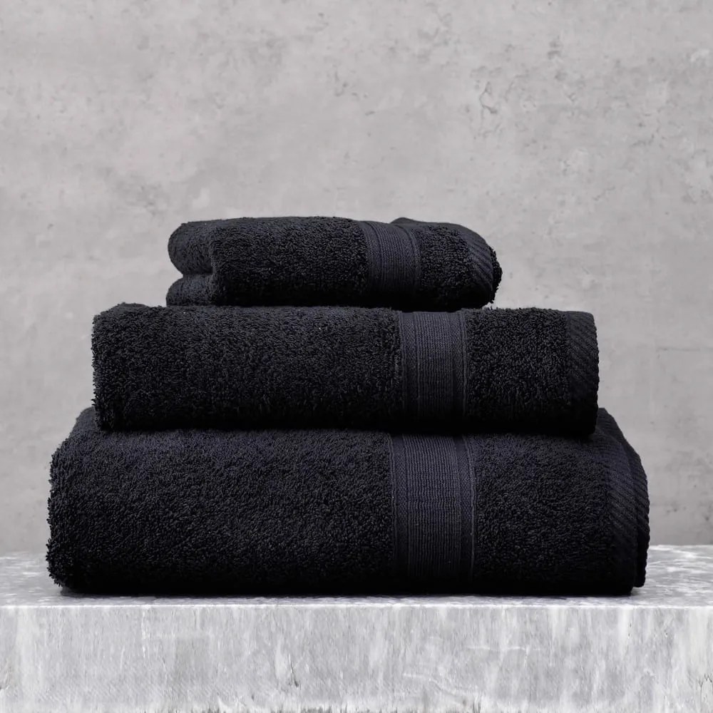 Πετσέτα Illusion Black Ρυθμός Προσώπου 50x90cm 100% Cotton