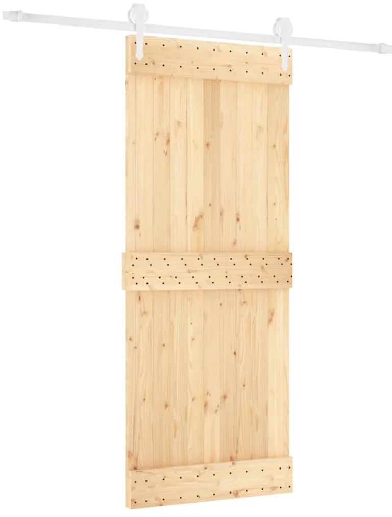 vidaXL Συρόμενη Μεσόπορτα με Μηχανισμό 85 x 210 εκ. Μασίφ Ξύλο Πεύκου