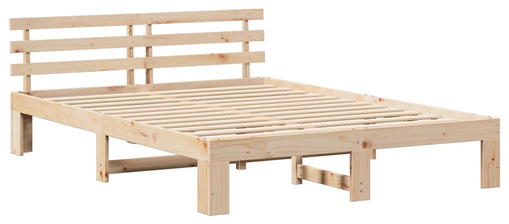 vidaXL Σκελετός Κρεβατιού Καφέ 140 x 200 cm Μασίφ ξύλο πεύκου