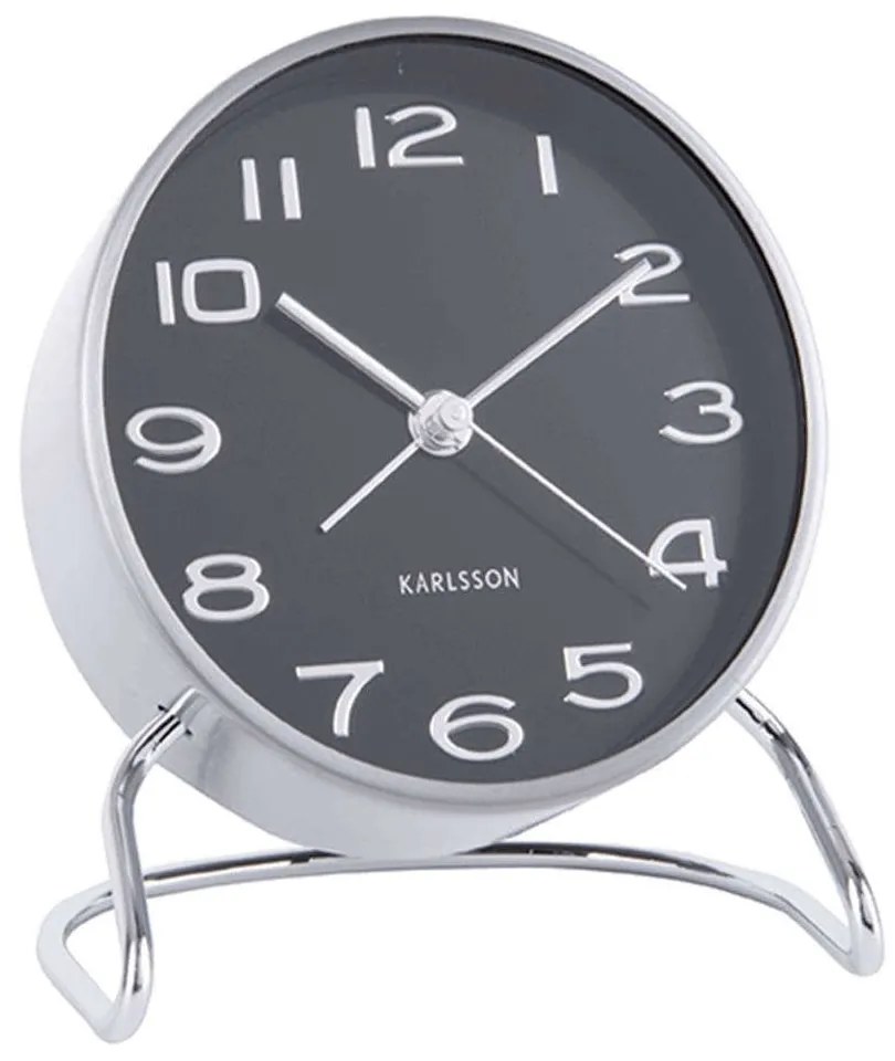 Ρολόι Επιτραπέζιο - Ξυπνητήρι Classical Numbers KA5763BK  9,5x7cm Black Karlsson Metal