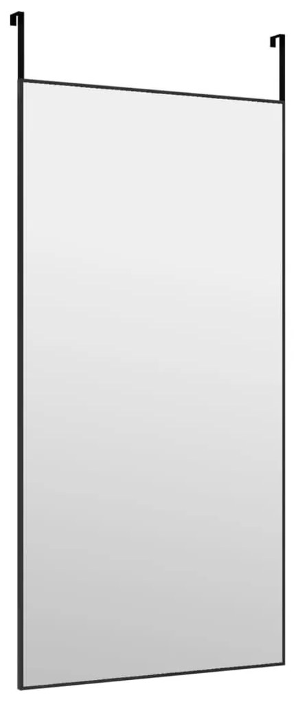 Καθρέπτης Πόρτας Μαύρος 50 x 100 εκ. από Γυαλί και Αλουμίνιο - Μαύρο