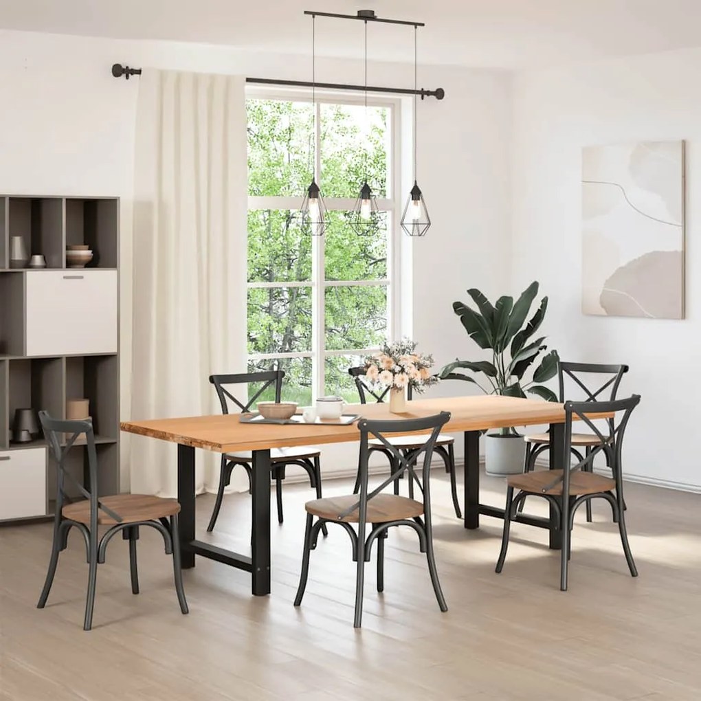vidaXL Πόδια Τραπεζαρίας 2 τεμ. Μαύρα 70x(72-73) εκ. Ατσάλι