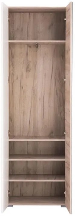 Έπιπλο Χολ Beny 2K OG Γκρί - Λευκή Λάκα 60x35x192,5 εκ. 60x35x192.5 εκ.