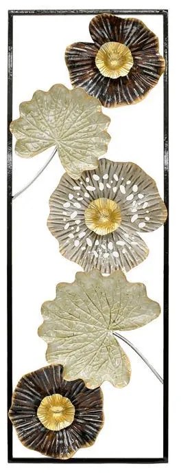 Μεταλλικό Διακοσμητικό Τοίχου Leafs FL154 Fylliana Χρυσό - Γκρί - Μαύρο  31x2x90 εκ. 31x2x90 εκ.