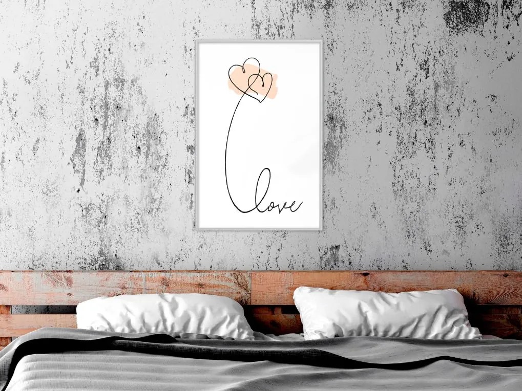 Αφίσα - Love Balloon - 30x45 - Χρυσό - Με πασπαρτού