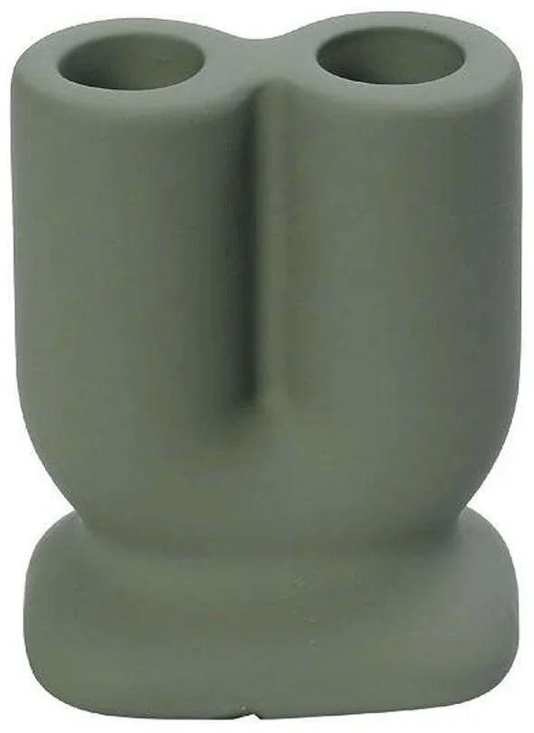 Κηροπήγιο Κεραμικό 2 Θέσεων KLA303K4 6x10,5cm Green Espiel Κεραμικό