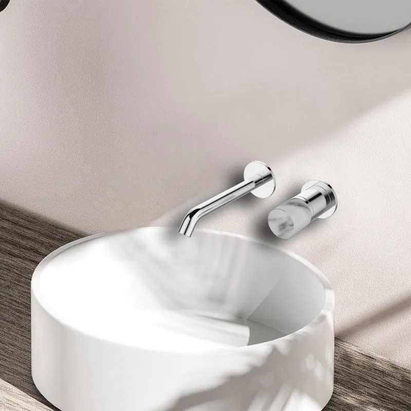 Karag 24686-425A-MB Joan Μπαταρία νιπτήρος εντοιχισμού Marmo Bianco