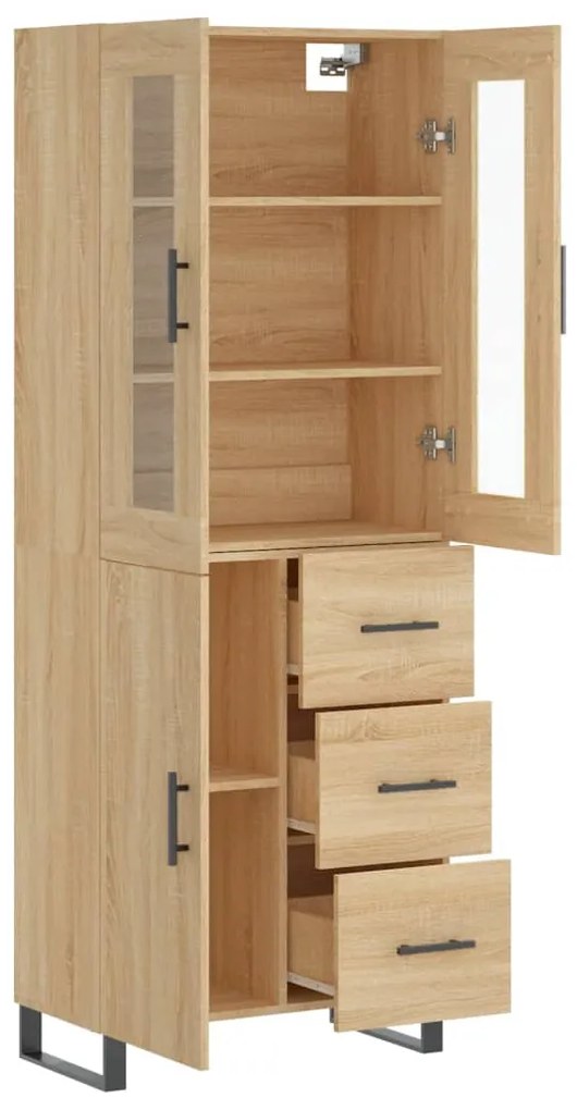 vidaXL Ντουλάπι Sonoma δρυς 69,5 x 34 x 180 εκ. από Επεξεργασμένο Ξύλο