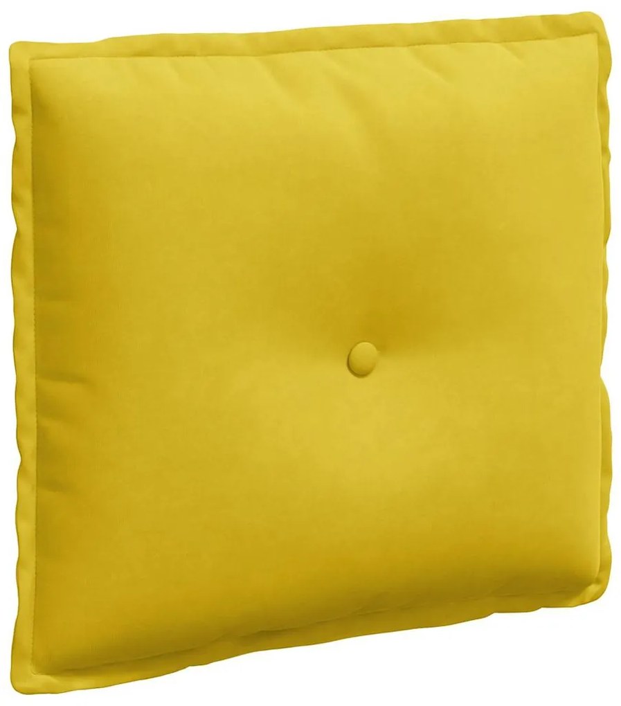 vidaXL Μαξιλάρι Πλάτης Κίτρινο 50 x 45 εκ. Υφασμάτινο Κορντουρά