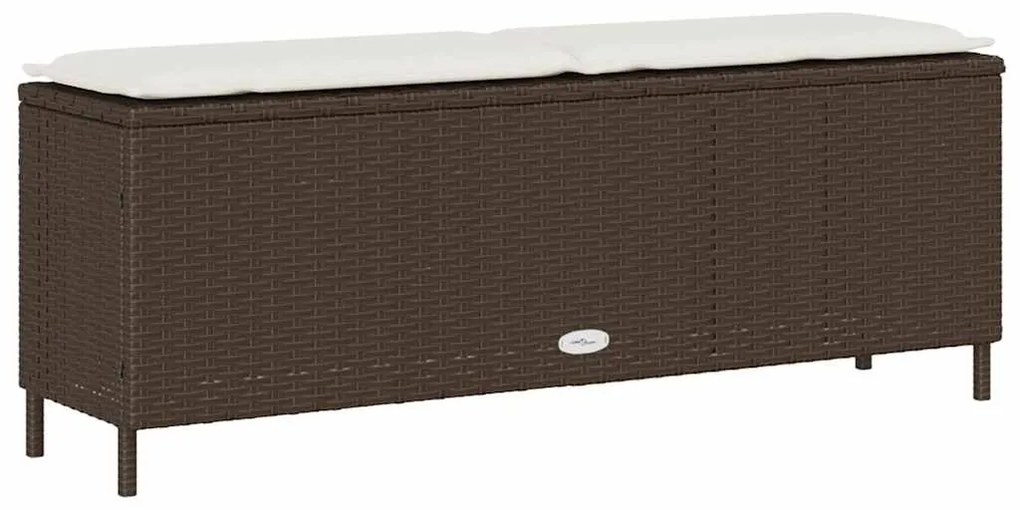 vidaXL Πάγκος κήπου με μαξιλάρι γκρι 110x30x40,5 cm Poly Rattan