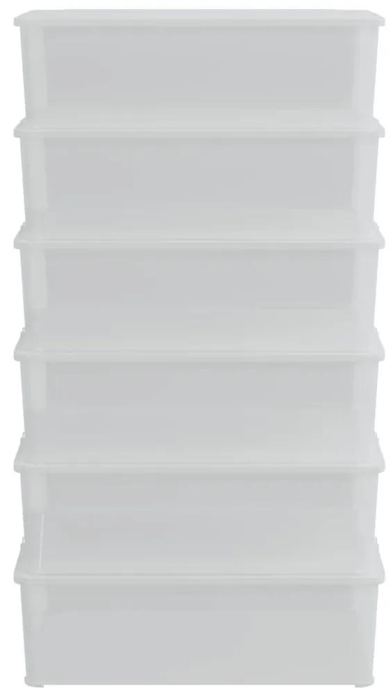 Κουτιά Αποθήκευσης Πλαστικά Στοιβαζόμενα 6 τεμ. 25 Λίτρων - Διαφανές