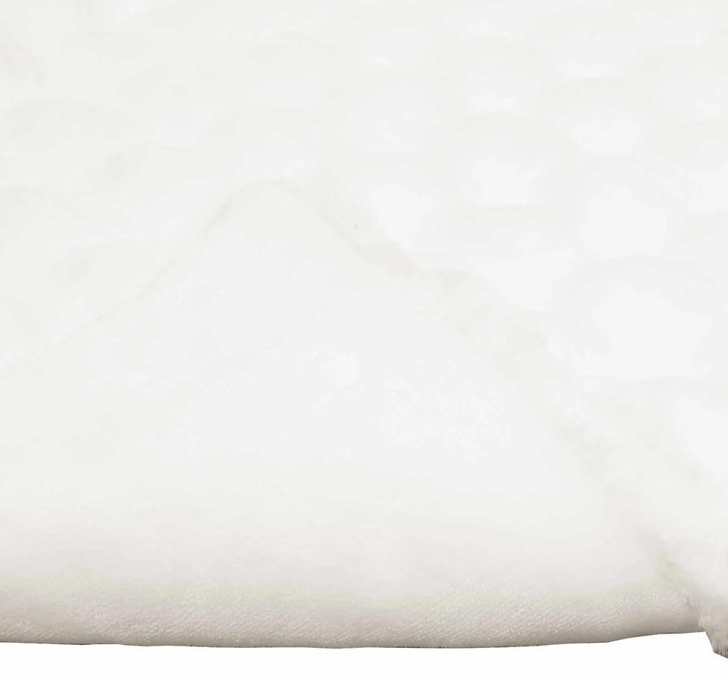 vidaXL Ψεύτικη κουβέρτα από κουνέλι Λευκό 150 x 220 cm Πολυεστέρας