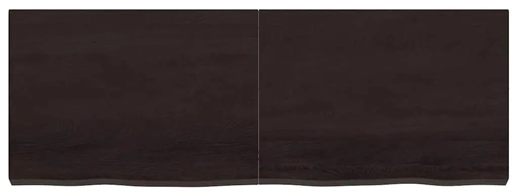 vidaXL Ράφι Τοίχου Σκούρο Καφέ 140x50x(2-6) εκ. Επεξ. Μασίφ Ξύλο Δρυός