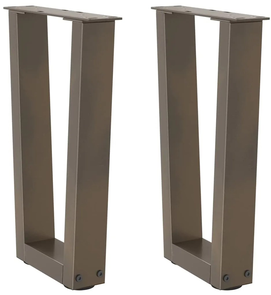 Πόδια Τραπεζιού Σαλονιού Σχήματος V 2 τεμ. από Φυσικό Ατσάλι 28x(42-43,3) εκ. Ατσάλι