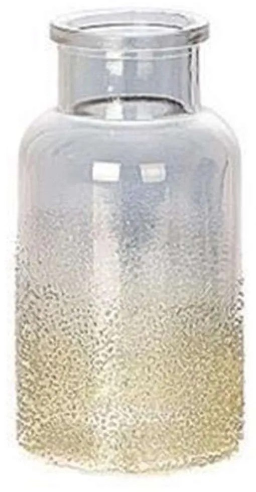 Βάζο - Μπουκάλι 012.862224288 10x20cm Γυάλινο Grey-Gold Glass