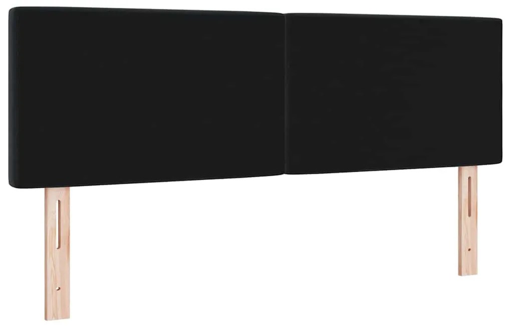 vidaXL Βελούδινο Κεφαλάρι Argyle με κεφαλάρι Μαύρο 140 cm Βελούδο