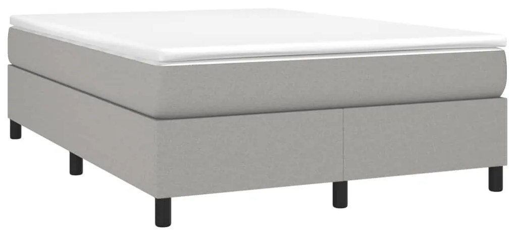 vidaXL Κρεβάτι Boxspring με Στρώμα Ανοιχτό Γκρι 140x200 εκ. Υφασμάτινο