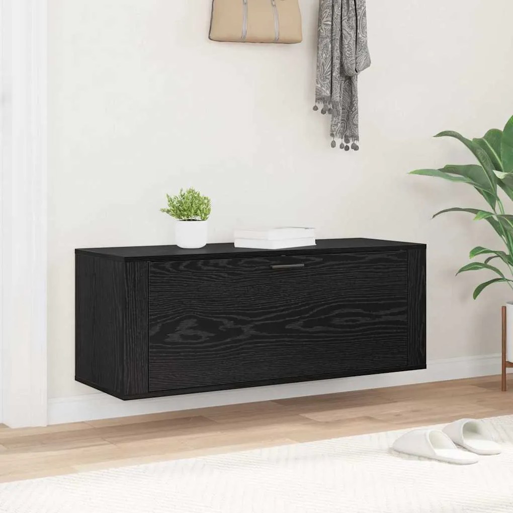 vidaXL Ντουλάπα Παπουτσιών με ράφι Μαύρη δρυς 100 x 35 x 38 εκ.