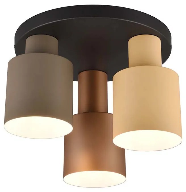 Φωτιστικό Οροφής Trio Lighting Agudo 619430317 Μαύρο Ματ με Πολύχρωμα Αμπαζούρ