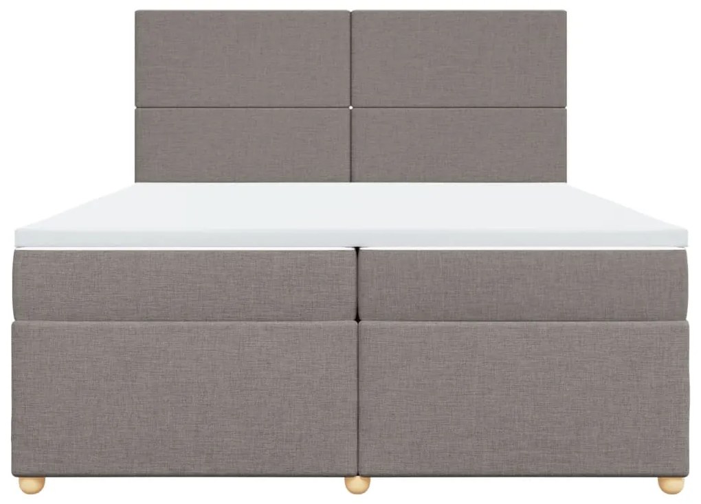 vidaXL Κρεβάτι Boxspring με Στρώμα Taupe 200x200 εκ. Υφασμάτινο