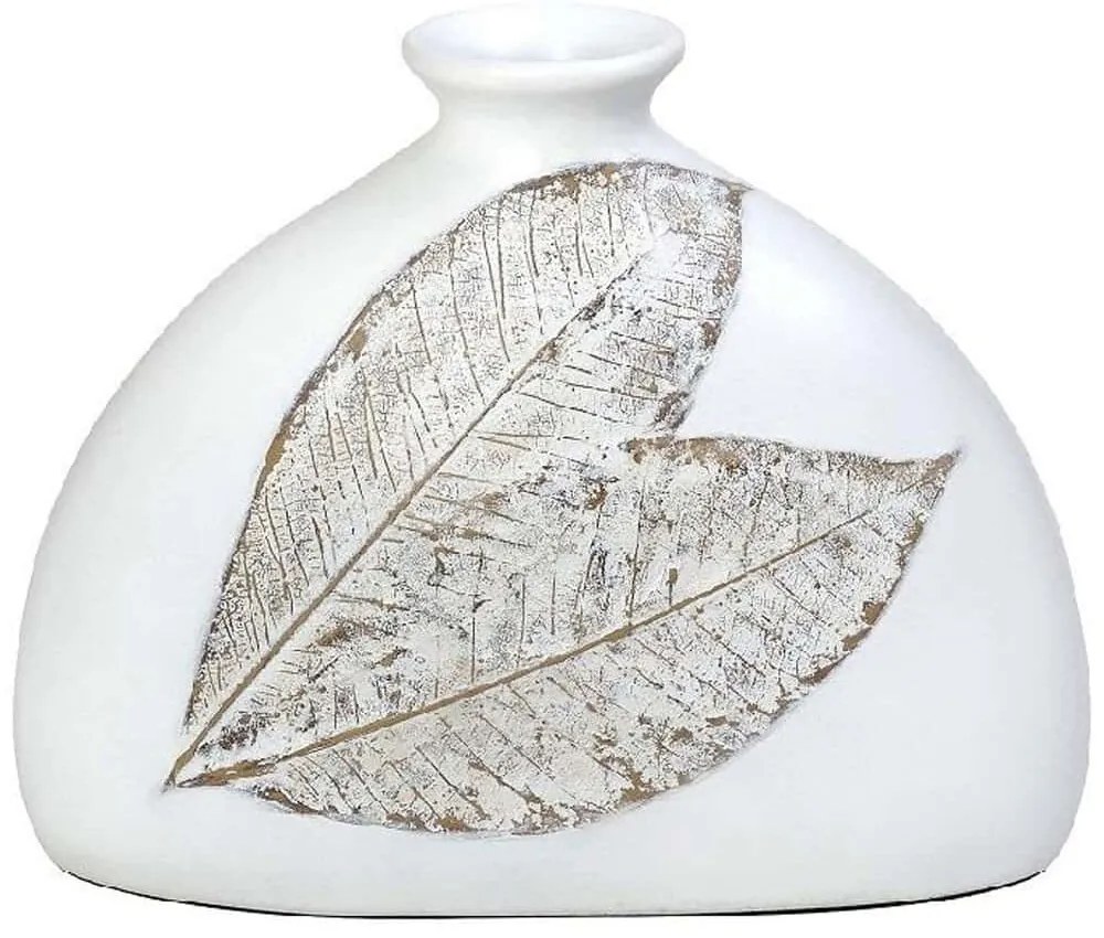 Βάζο Ανάγλυφο FIK357 25x12x20cm White-Beige Epsiel Πολυρεσίνη