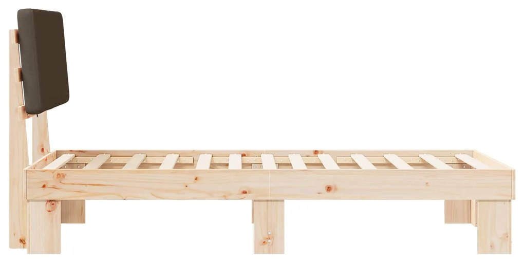 vidaXL Σκελετός Κρεβατιού με Επενδεδυμένο Κεφαλάρι Taupe 90 x 190 cm