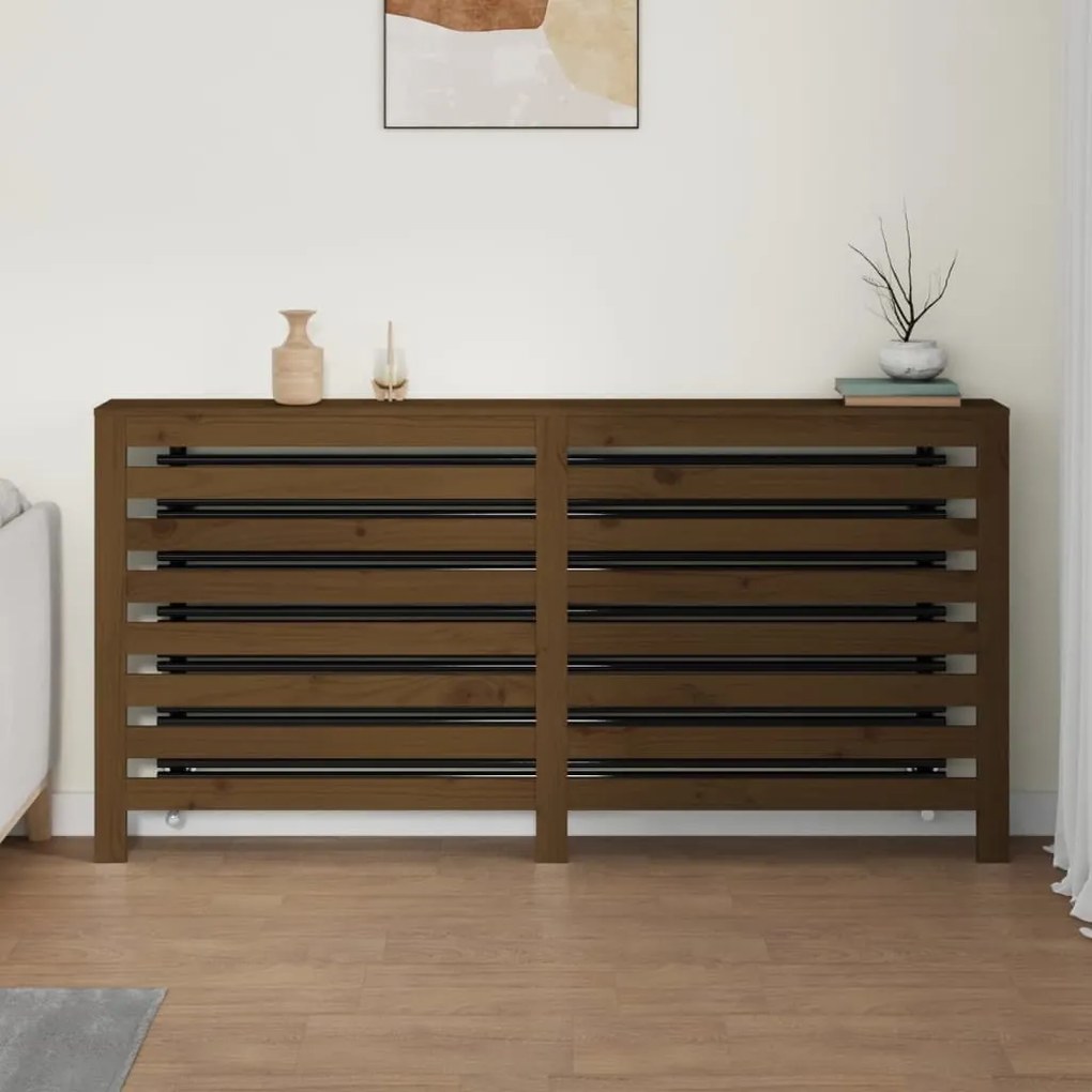 vidaXL Κάλυμμα Καλοριφέρ Καφέ μελί 169x19x84 εκ. από Μασίφ Ξύλο Πεύκου