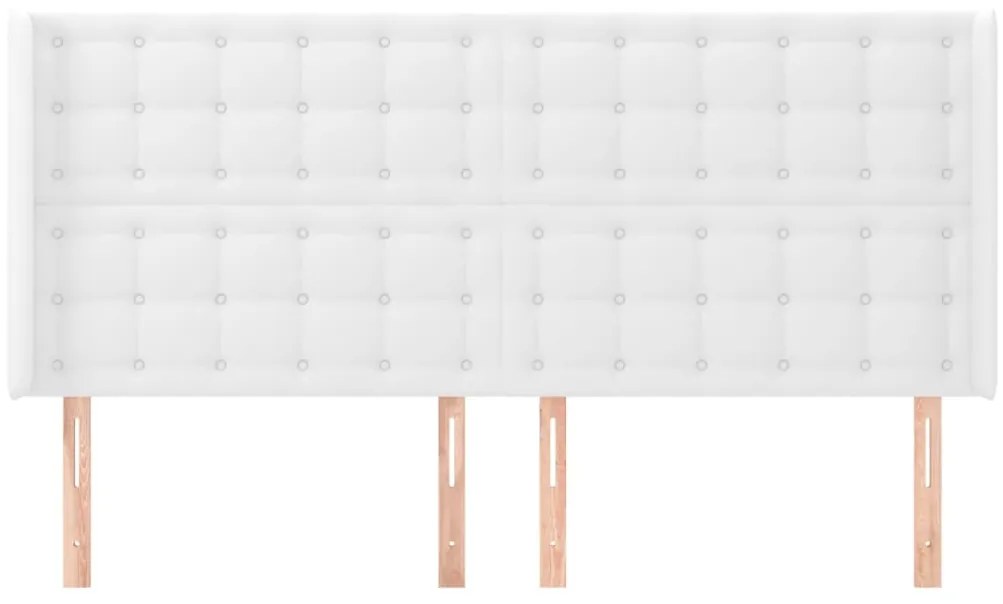 vidaXL Κεφαλάρι με Πτερύγια Λευκό 203x16x118/128 εκ. Συνθετικό Δέρμα