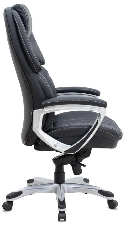 Καρέκλα γραφείου διευθυντική Duke Megapap από τεχνόδερμα χρώμα μαύρο 72x70x120/125εκ.