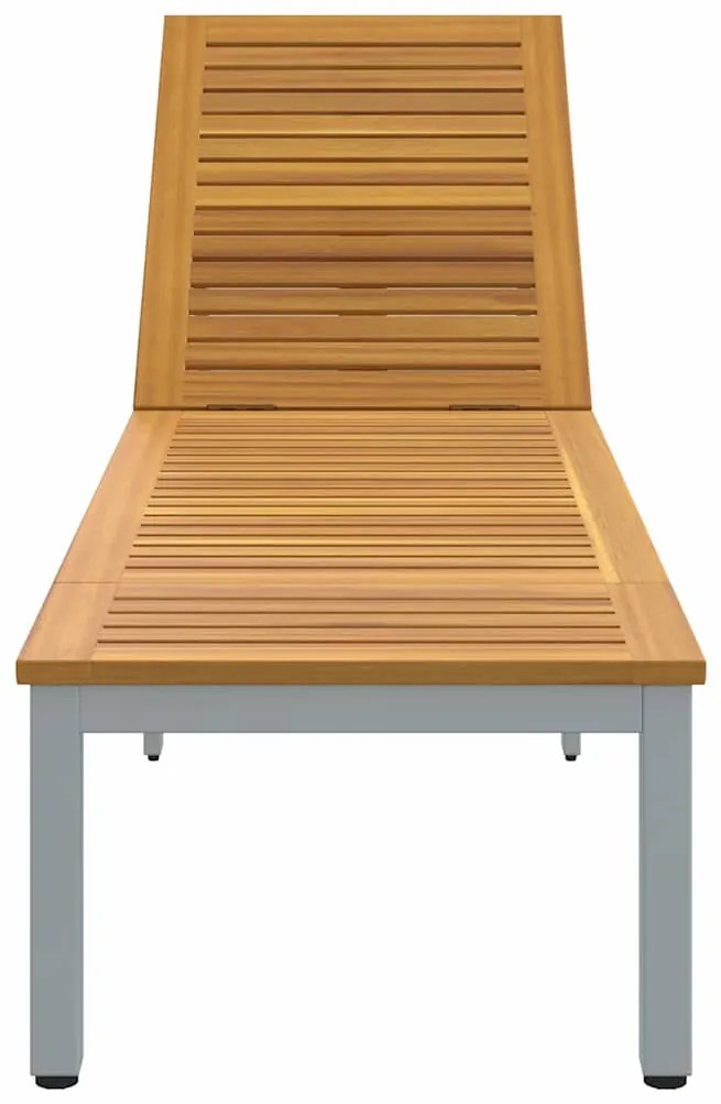 vidaXL Ξαπλώστρα Γκρι, Διαστάσεις 200x55x35 εκ, από Στερεό Ξύλο Ακακίας