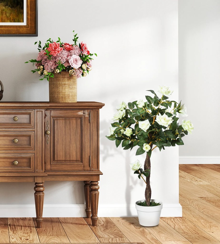 Τεχνητό δέντρο, τεχνητό φυτό σε γλάστρα τσιμέντου, τεχνητό φυτό